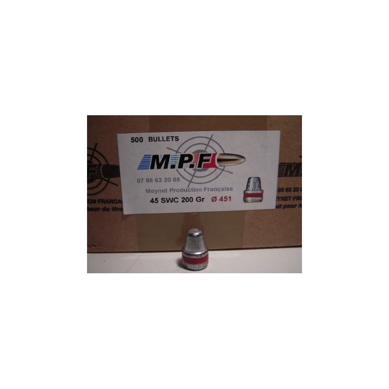 500 OGIVES MPF CAL 45 .451 SWC GRAISSEES 200 GRS