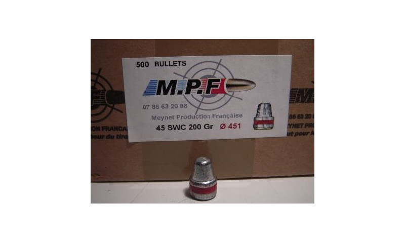 500 OGIVES MPF CAL 45 .451 SWC GRAISSEES 200 GRS