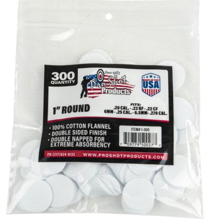 300 PATCHS COTON PRO SHOT CALIBRE 22LR