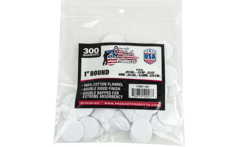 300 PATCHS COTON PRO SHOT CALIBRE 22LR