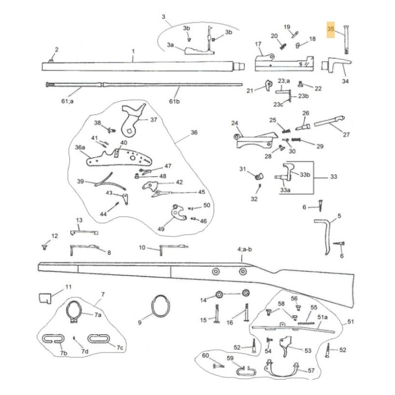 VIS DE QUEUE DE CULASSE PEDERSOLI SPRINGFIELD TRAPDOOR REF-M70AFM5562